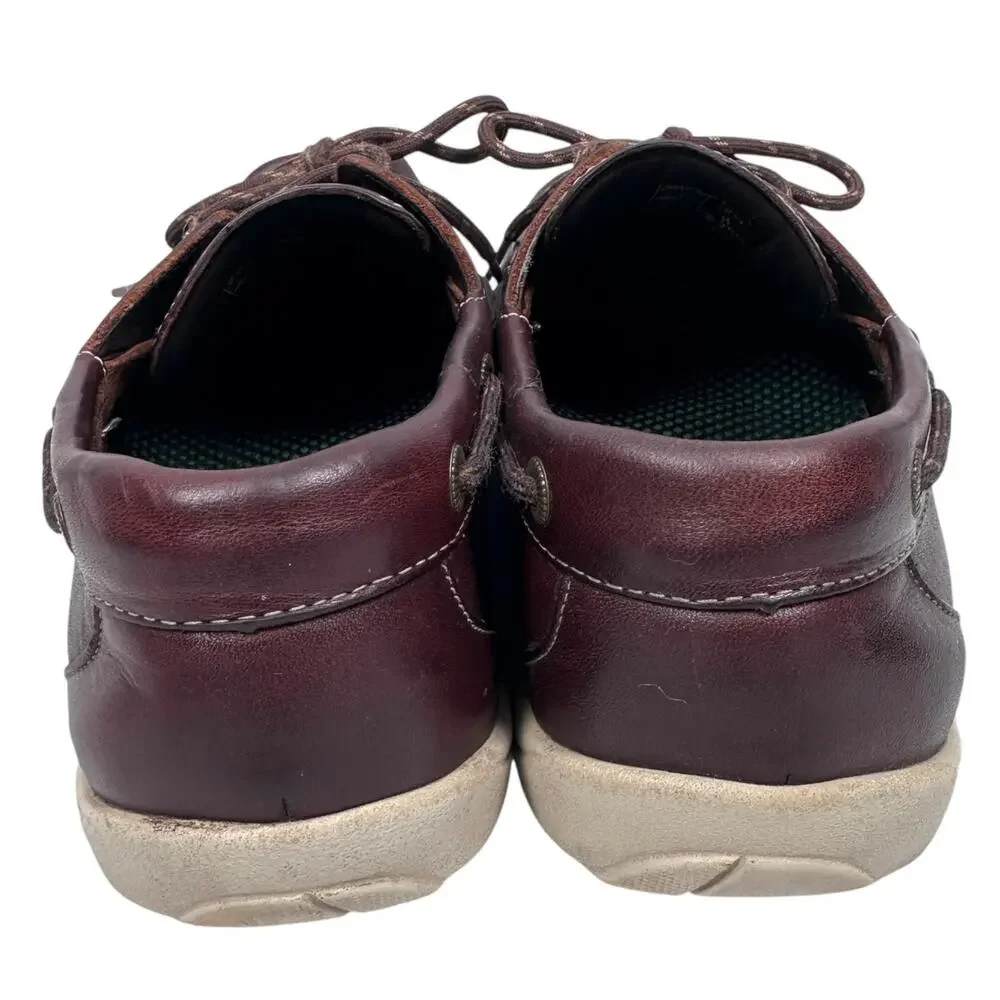 SAS Decksider Lace Up Boat Shoes Men’s 8.5 W‎ New Briar Leather Comfort Cordovan